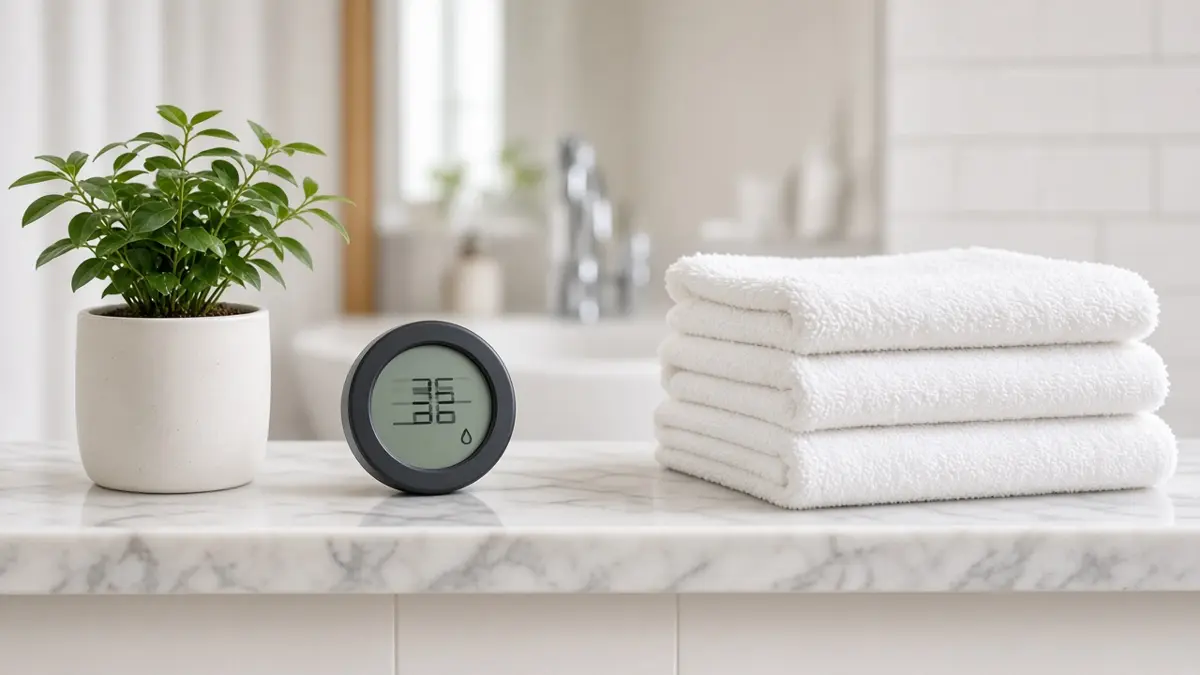 Higrómetro para controlar la humedad del baño