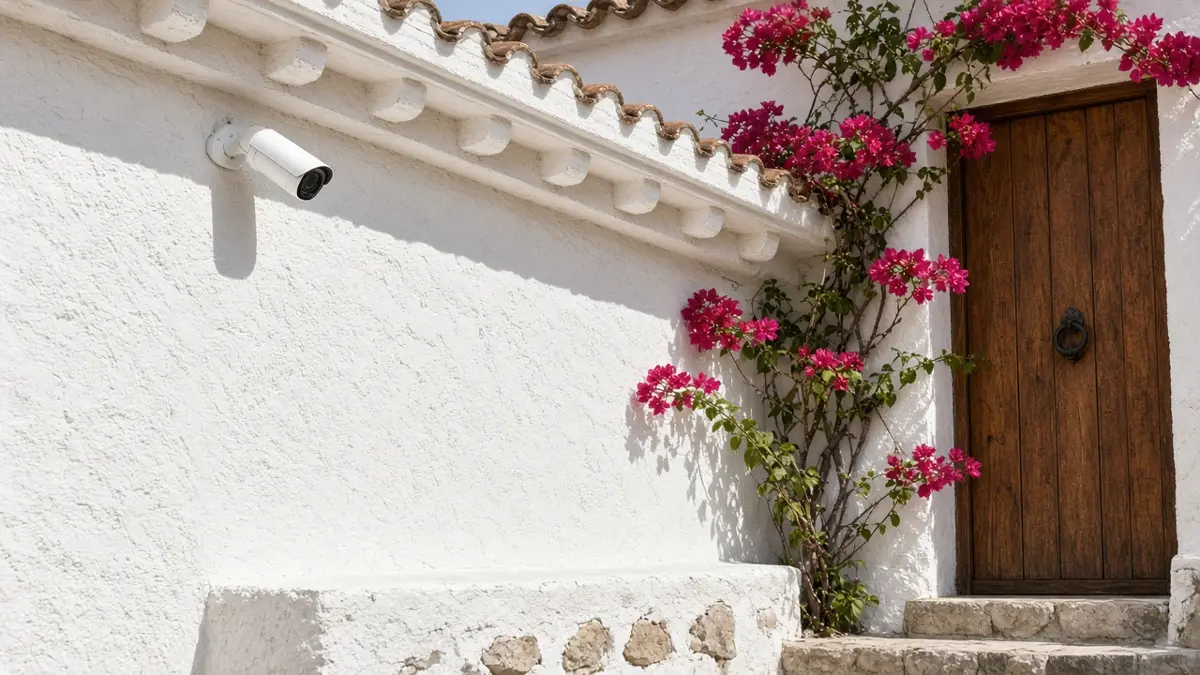 Cámara exterior en la fachada de una casa