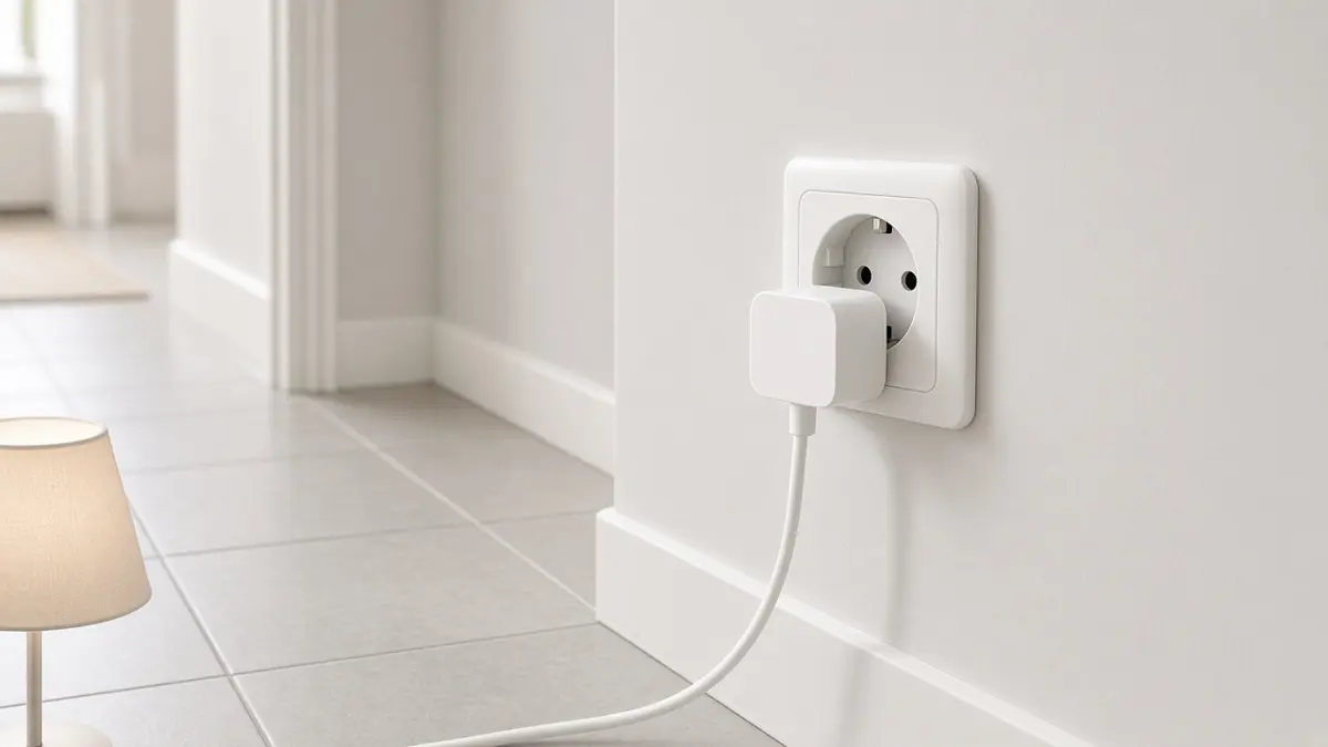 Enchufe inteligente en una toma de pared europea